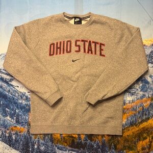 Grey and red Nike Ohio State crewneck sweatshirt
